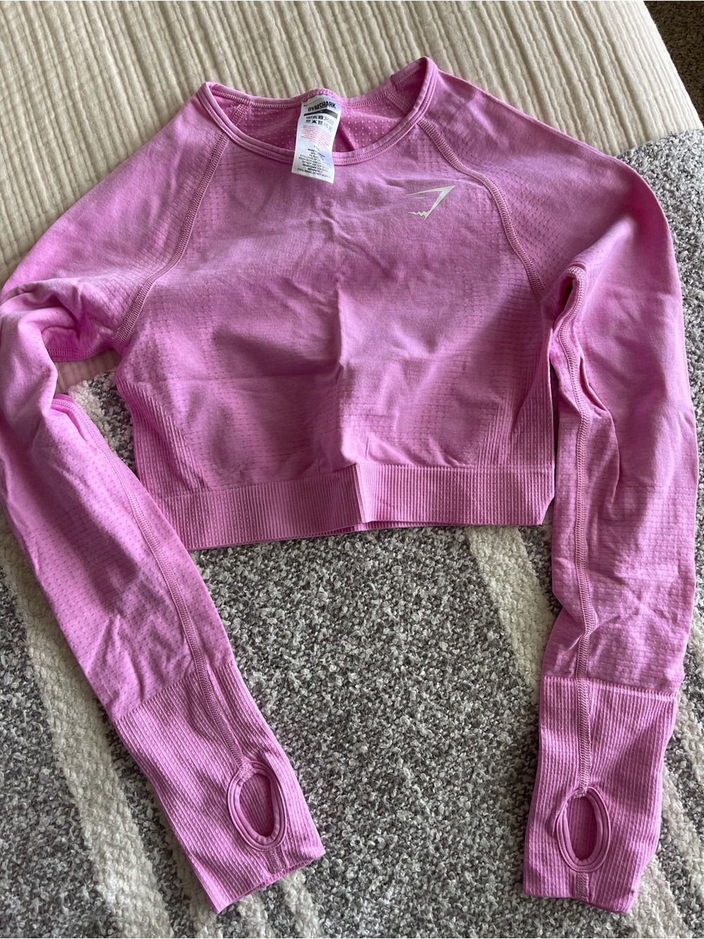 Gymshark Vital Seamless Long Sleeve Crop Top Pink